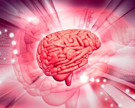 Brain in abstract background Illustrazione stock