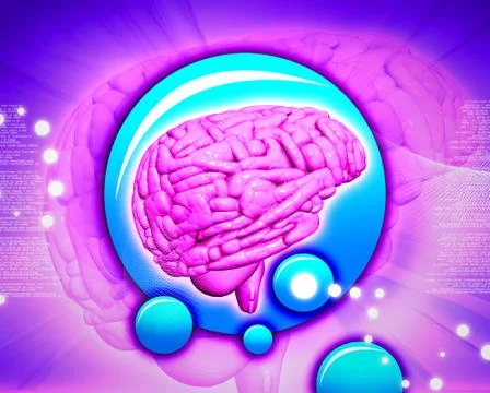 Brain in abstract background Stock Illustration