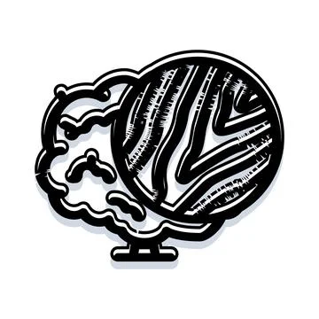 Brain with abstract texture representing creativity and thought Stock Illustration