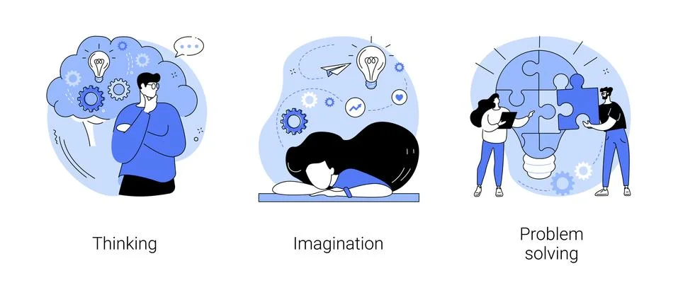 Brain activity abstract concept vector illustrations. 스톡 일러스트