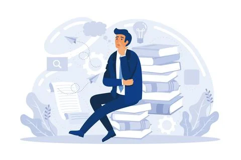 Brain activity abstract concept vector illustration set. Thinking and imagi.. 스톡 일러스트