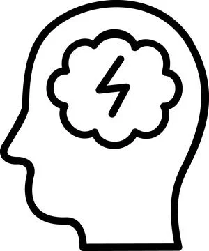 Brain activity and mental energy icon Illustrazione stock