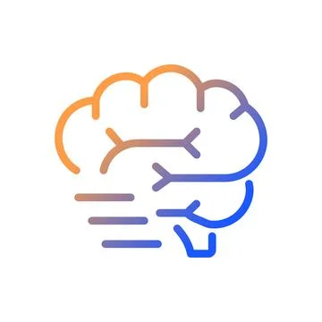 Brain activity gradient linear vector icon Ilustración de archivo