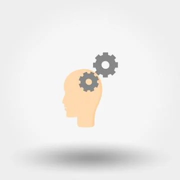 Brain activity. Icon. Flat. Stock Illustration