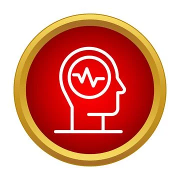 Brain activity icon showing mental health concept Stock Illustration