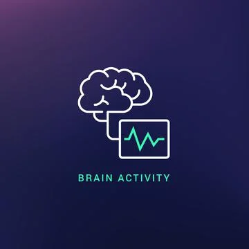 Brain activity line style icon. Stock Illustration
