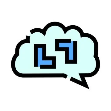 Brain activity processing complex thoughts speech bubble 库存插图