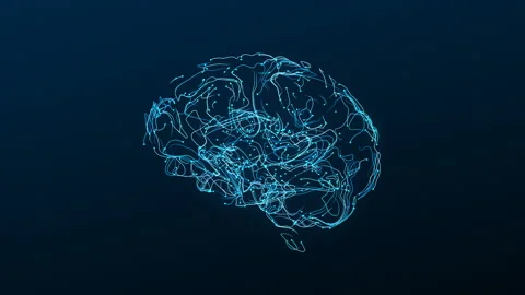 Brain activity visualization with particles and tracers Video stock 151467367