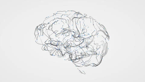 Brain activity visualization with particles and tracers Stock Footage 162662947