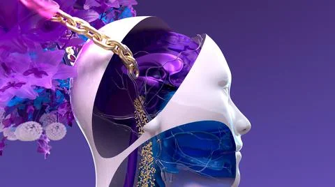 Brain addiction, Synapse and neuron. Transmission of the nerve signal between tw Stock Illustration