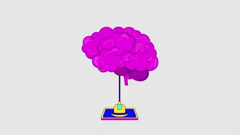 Brain AFK disconnected gaming reaction 2D animation Stock Footage 338005986