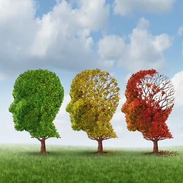 Brain aging Stock Illustration