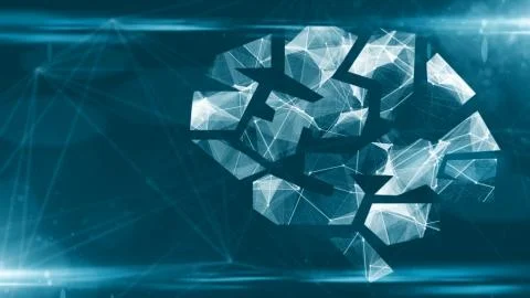 Brain AI Artificial intelligence digital robotic brain deep learning computer  Stock Illustration