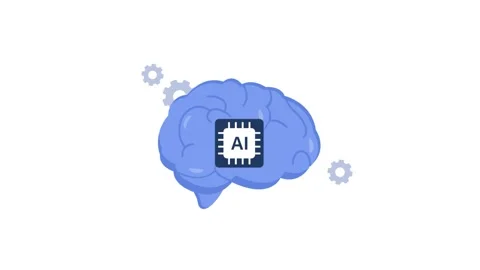 Brain with AI Chip. Artificial Intelligence Concept Animation Stock Footage 337358575