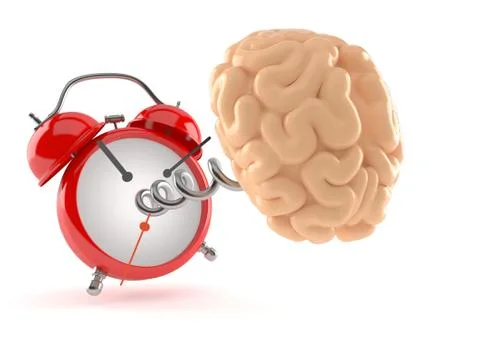Brain with alarm clock Stock Illustration