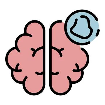 Brain amnesia icon color outline vector Stock Illustration