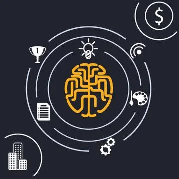Brain analysis idea Stock Illustration