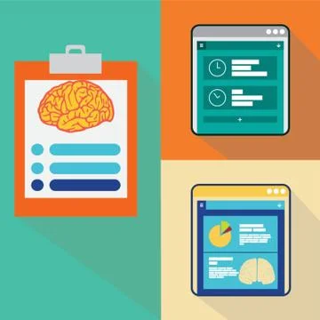 Brain Analysis Stock Illustration