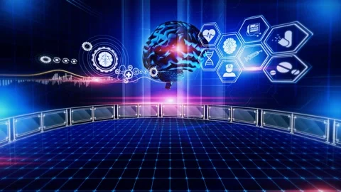 Brain Analysis Virtual Reality Stock-Footage 153219994