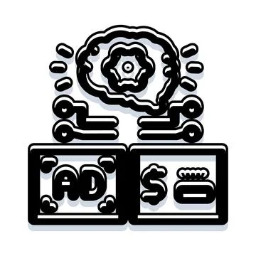 Brain analyzing advertisement data for monetization 스톡 일러스트