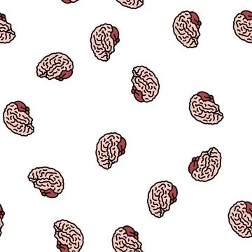 Brain anatomy organ vector seamless pattern Illustrazione stock