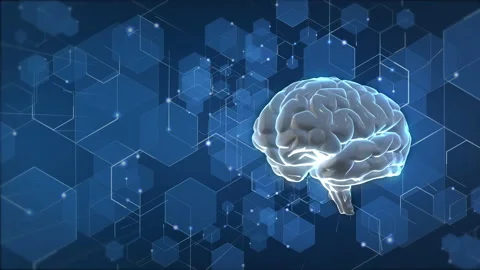 Brain And Abstract Blue Background Stock Footage 172080087