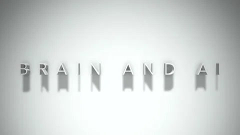 Brain and ai 3D title animation white text on a white background Stock Footage 299426565
