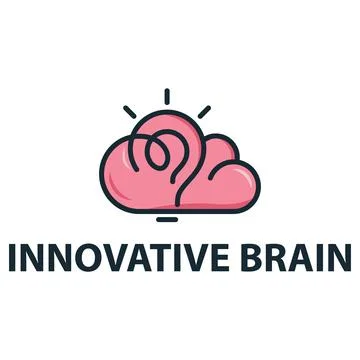 Brain and bulb innovative logo Stock Illustration