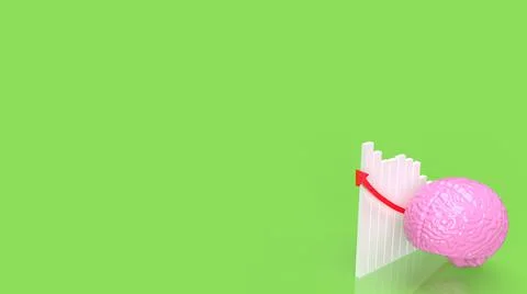 The brain and chart arrow up for sci or education concept 3d rendering Stock Illustration