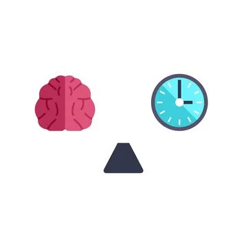 Brain and clock balancing time management concept イラスト素材