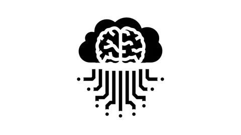 Brain and cloud computing glyph icon animation Stock Footage 326139343