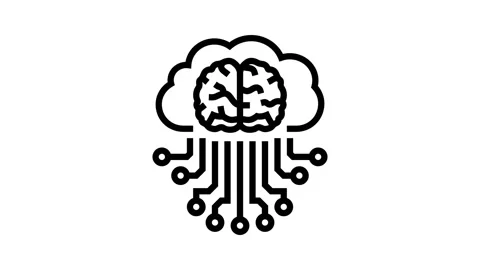 Brain and cloud computing line icon animation Stock Footage 326121189