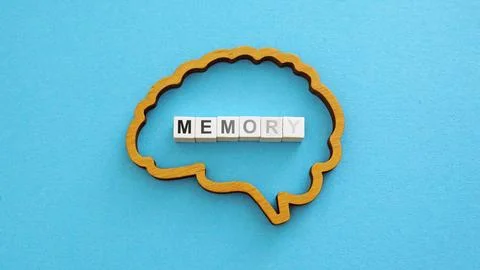 Brain and erasing the word memory. Cognitive decline. Foto stock