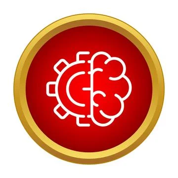Brain and gear combining artificial intelligence concept Stock Illustration