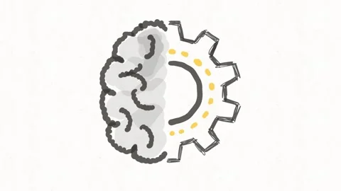 Brain and Gear Creative Thinking Process Animation Stock Footage 341802253