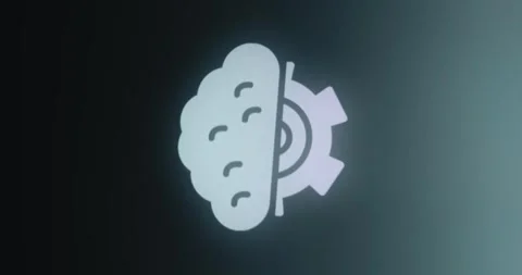 Brain and a gear icon Stock Footage 314854328