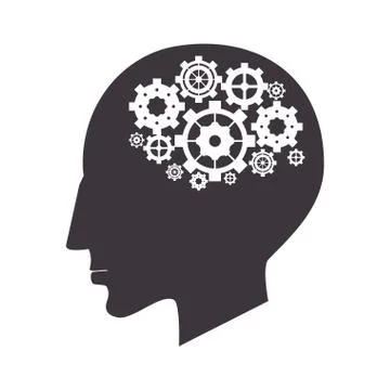 Brain and gears icon 스톡 일러스트