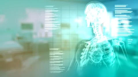 Brain and head high tech medical healing . concept abstract 3D rendering Stock Illustration