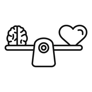Brain and heart balancing logic and emotion dilemma Stock-Illustration