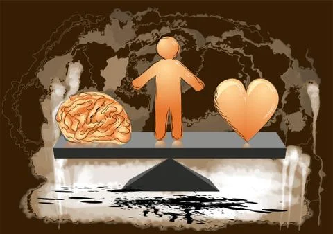 Brain and heart Stock Illustration