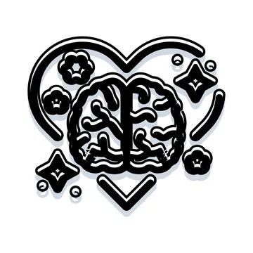 Brain and heart inside shape for mental wellbeing Stock Illustration