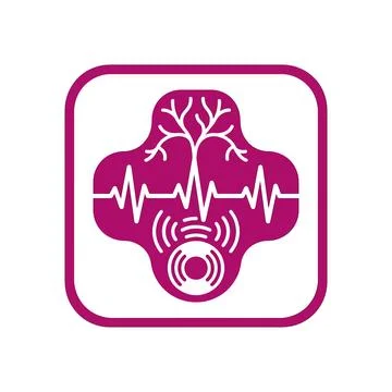 Brain and heartbeat in cross design for neurological health. Stock Illustration