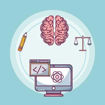 Brain and intelligence concept Illustrazione stock
