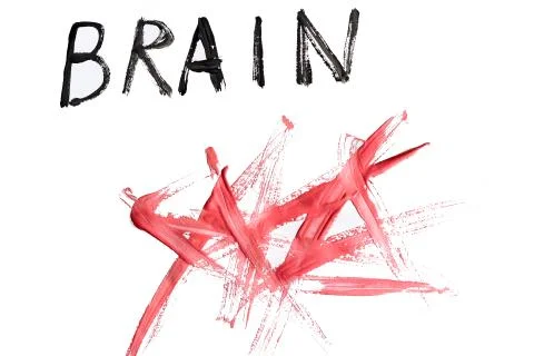 Brain and nuts on a white background, healthy eating concept Foto stock