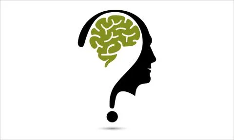Brain and question mark Stock Illustration