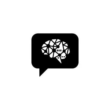Brain and speech bubble icon for artificial intelligence concept 库存插图