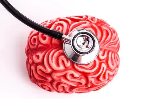 Brain and stethoscope Stock Photos