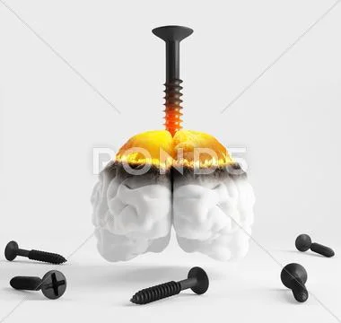 The brain and the stress Stock Illustration