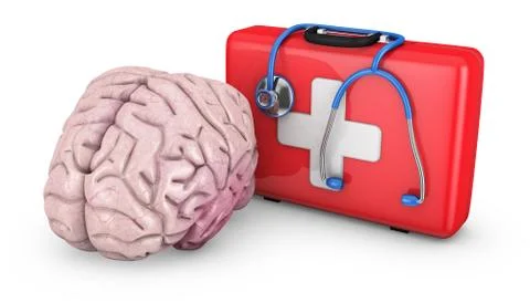 Brain and  suitcase Stock Illustration