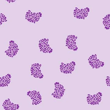 Brain and vr headset combination glyph seamless pattern イラスト素材